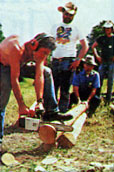 One of the nice features of the festival is that participants—such as this chain saw instructor—give mini-workshops of their own!